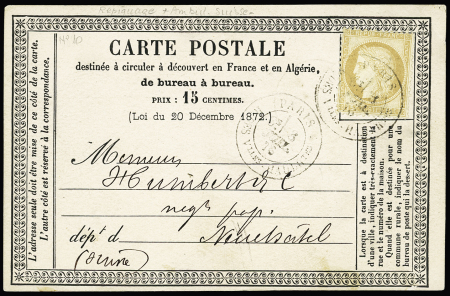 N° 55 OBL   CAD "Paris R. des Vlles HAUDRTES" (1876)