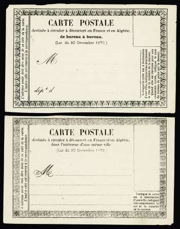 Essai   des cartes officielles n°6A et 7A sur papier
