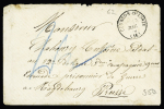 Courçon d'Aunis : Lettre sans timbre avec T16 Courçon d'Auis (16)" (14 dec 70) adressée à un prisonnier français à Magdebourg (Prusse) avec taxe prussienne 2 au crayon bleu et arrivée au verso, ind 11. TB