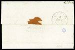 Lettre de Saint-Denis (Réunion) pour Bordeaux avec T12 "La Flotte" (1833) + griffe encadrée "Pays d'Outremer", ind 23. RR. B/TB