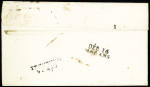 Lettre du Ministère de la Justice de Paris pour Marans avec au verso double déboursé "Deb 16 Marans" et "Deb 16 Marennes" (1816), ind 21 chaque, pièce d'exposition