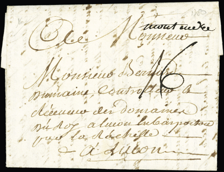 Montendre : marque manuscrite "Montendre" (1780 - L n°2) ind 20. TB
