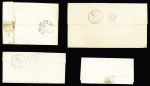 Montlieu : 3 lettres avec CAD T14 Montlieu (1839 - 1840 - 1841) dont l'une avec boite rurale "J" de la Forêt et 1 lettre avec T15 Montlieu (1846) (ind 8x3 et ind 4). TB