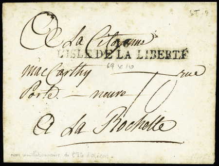 Nom révolutionnaire - MP : "L'Isle de la Liberté" (1795), ind 24. TB