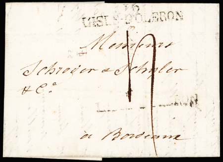 MP "16 L'Isle d'Oleron" (1816 - Dubus n°6) + taxe manuscrite 4, ind 8. TB