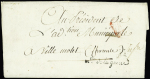 La Rochelle : triple déboursé des Deux Charentes (1798) manuscrit : "renvoi d'Angoulême 6 Ventose) + "Deb de Saintes" + "Deb de La Rochelle". Ensemble très rare. TB