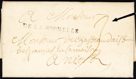 MP de La Rochelle (sans points entre les mots - Lenain n°4) (1712), ind 16. TB