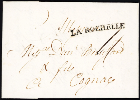 Jolie MP déformé en arc par usage "La Rochelle" (L n°10, 1767), ind 15, luxe