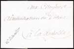 Lettre en franchise militaire avec cursive "12e divs. Militre avec à l'intérieur en-tête illustrée "La Rochelle 12e division militaire" (An 2), ind 14. TB