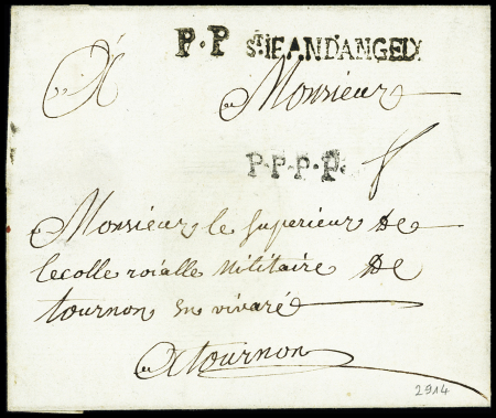 MP "PP St Jean d'Angely" frappée en deux fois (Lenain n°4) - 2 pièces connues (1790). Superbe rareté