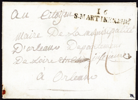 MP "16 S Martin en Rhé" (An 3 - 43x9mm), ind 10. TB
