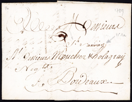 Petite MP manuscrite "St Savinien" (1789 - L n°1a), ind 11. TB