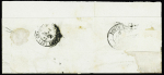 N°3, 20c noir, OBL grille + T15 "(D) Paris (D) 50" (1849) sur lettre pour Chaumont. TB