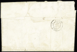 N°5, 40c orange, OBL grille + T15 "Confolens" (1850) sur lettre pour un militaire à Paris. TB. Cote 900€