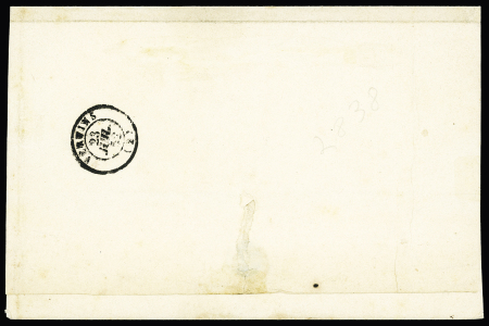 N°6, 1F carmin, légèrement touché en bas à droite, OBL PC 1222 + T15 "Etreux (2)" (1852) seul sur lettre pour Vervins, très propre
