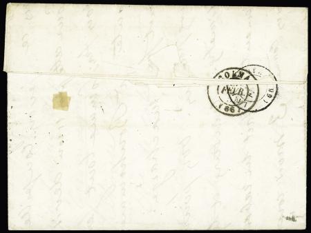 N°10 en paire(TB) OBL étoile muette + CAD "3e Paris 5 (60)" (1854) sur lettre pour Bonhomme par Colmar. TB. Cote 325€