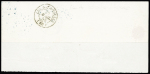 N°14 OBL étoile muette bleue + CAD bleue "2e Paris 1 (60)" (1855) sur devant de lettre avec rabat pour les Batignolles avec arrivée, jolie pièce