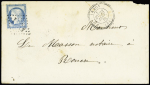 Arzon : n°60 OBL GC 4591 + T24 "Arzon (54)" (1876) sur lettre, ind 17. TB