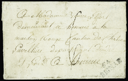 Bignan : MP "54 Bignan" (1807) ind 19 (certificat Chevalier). Rare 