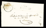 Lettre de Paris avec au verso MP "54 Le Faouet" + mention manuscrite "refusée n'étant pas affranchie le 30 7bre 1818". TB