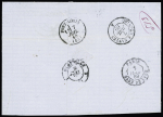 Groix : 2 lettres : n°60 OBL GC 6020 + T24 "Groix (54)" (1875) et n°29 OBL GC 2988 + T16 "Port-Louis (54)" (1869) (ind 20) sur lettre avec boite rurale "B" de Groix, jolies pièces. Photo du GC 6020