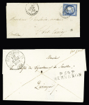 Lettre avec MP "P 54 P Hennebon" + CAD type 12 "Hennebon 54" (1831), ind 16, jolie pièce