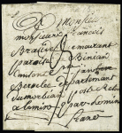 Lettre avec marque manuscrite au verso "Deb de Josselin" (1809) ind 19. TB