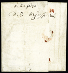 Lettre avec marque manuscrite au verso "Deb de Josselin" (1809) ind 19. TB