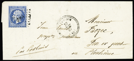 Languidic : n°22 OBL PC du GC 1948 + T22 "Languidic (54)" sur lettre. TB