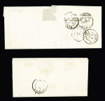 2 lettres : n°3 OBL grille + T15 "Pontivy (54)" (1849) signé JF Brun et n°4 OBL PC 2534 + T15 "Pontivy (54)" (1869), ind 14 et ind 22. TB