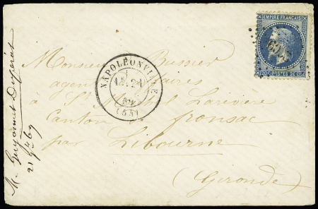 N°29 OBL PC du GC 2609 + T17 "Napoléonville (54)" (1869) sur lettre, ind 18. TB