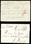 2 MP : "54 La Roche Bernard" + dateur "A" (1829 - ind 14) et "P 54 P La Roche-Bernard" (1808 - ind 16). TB