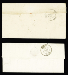 N°14 OBL PC 2693 + T14 "La Roche-Bernard (54)" (1854 - ind 16) et LST avec CAD T14 "La Roche Bernard (54)" (1854) + taxe 25 double-trait. TB