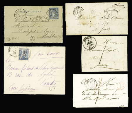 26 plis avec boites rurales et 9 plis avec origines rurales (or) du 19ème siècle. TB lot