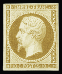 N°13B 10c bistre Type II, neuf avec trace de charnière,