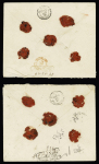 Deux lettres chargées de Sélestat 1885 pour Paris