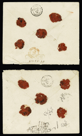 Deux lettres chargées de Sélestat 1885 pour Paris