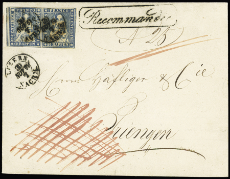 1859-61 Kl. Partie Briefe (4) mit Ortsrecobrief, Brief