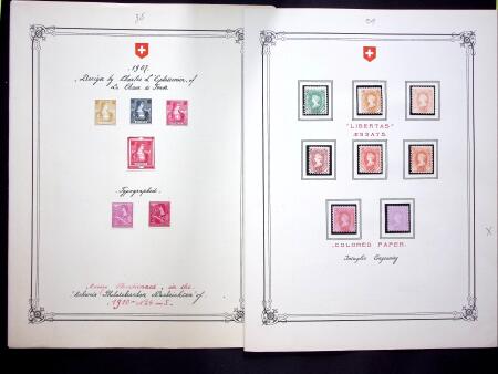1882-1907, Kleine Sammlung Probedrucke auf 8 Albumblättern