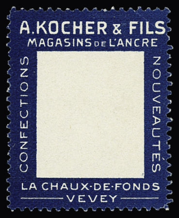1909-11, Kleine Spezialsammlung KOCHER-MARKEN auf verschiedene