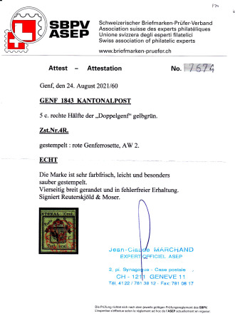 Rechte Hälfte Doppelgenf mit Genfer Rosette AW Nr.