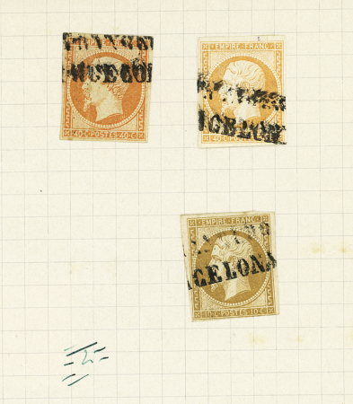 1854-1875 Petit lot d'oblitérations étrangères sur