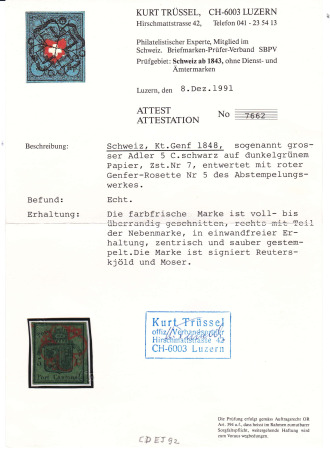 Grosser Adler dunkelgrün, farbintensiv und sehr gut
