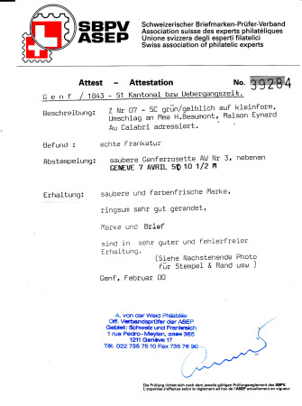 Genfer Ausschnitt, farbintensiv und ringsum sehr gut