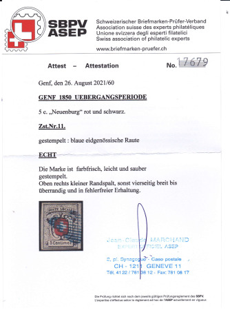Neuenburg 5C, farbfrisch, breit bis überandig, mit