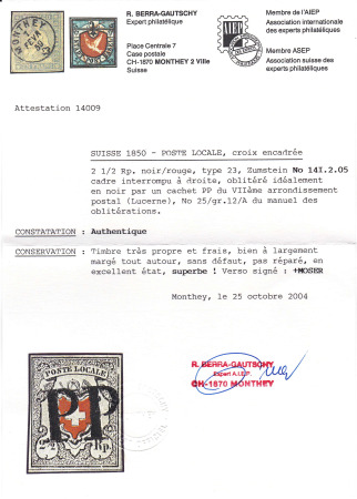 Poste Locale mit Kreuzeinfassung, Type 23, mit Pf.
