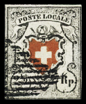 Poste Locale OHNE Kreuzeinfassung, Type 40, farbfrisch
