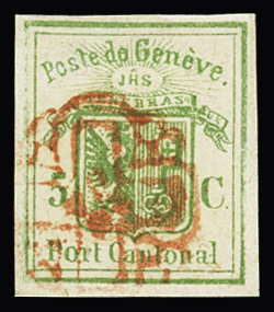 Kleine Auswahl Genfer Kantonalmarken mit Kleiner Adler,