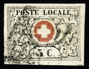Kleine Auswahl Genfer Kantonalmarken mit Kleiner Adler,