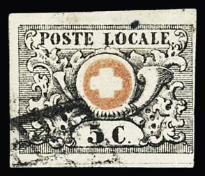Kleine Auswahl Genfer Kantonalmarken mit Kleiner Adler,